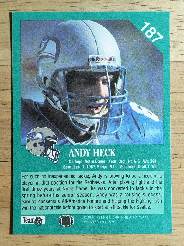 1991 Fleer #187 Andy Heck