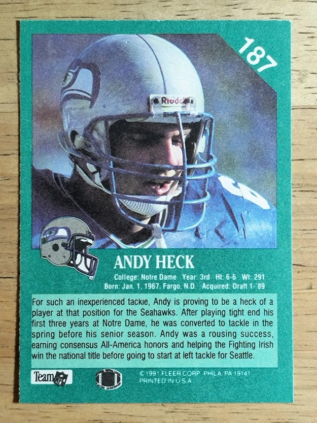 1991 Fleer #187 Andy Heck