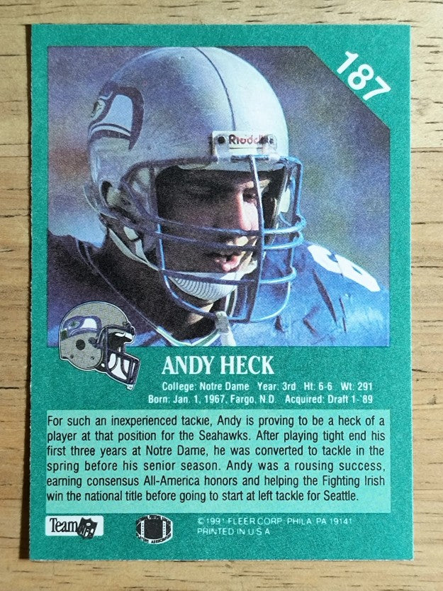 1991 Fleer #187 Andy Heck