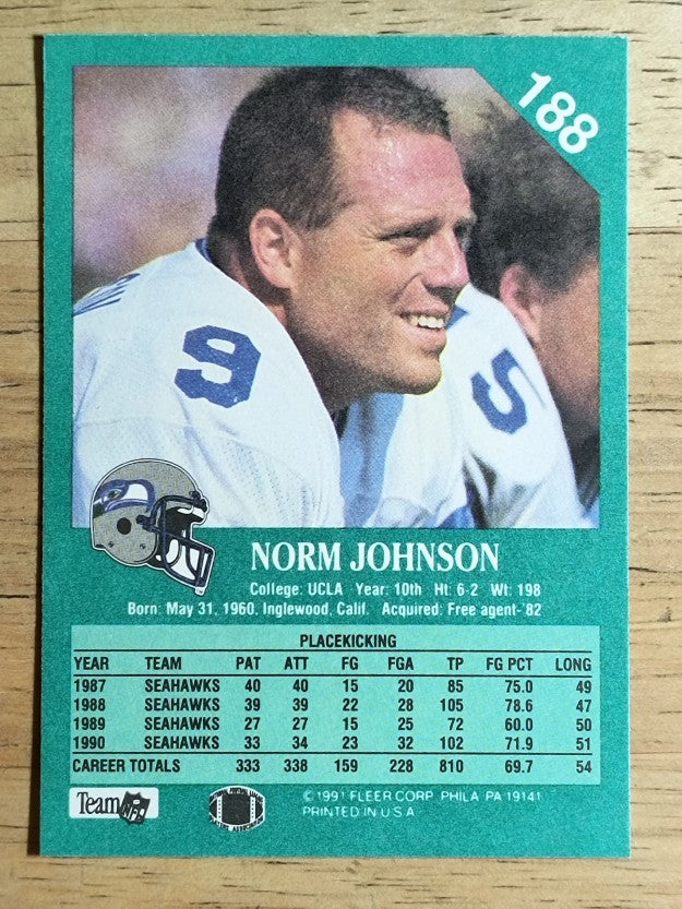 1991 Fleer #188 Norm Johnson