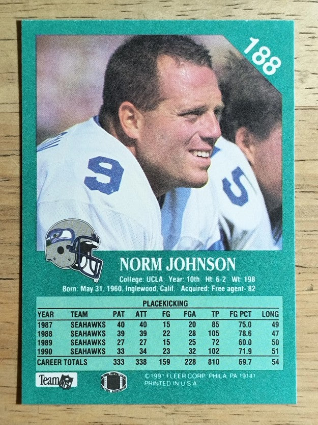 1991 Fleer #188 Norm Johnson