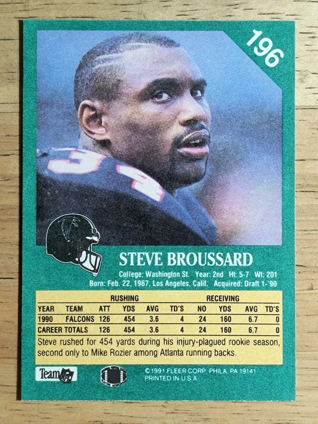 1991 Fleer #196 Steve Broussard