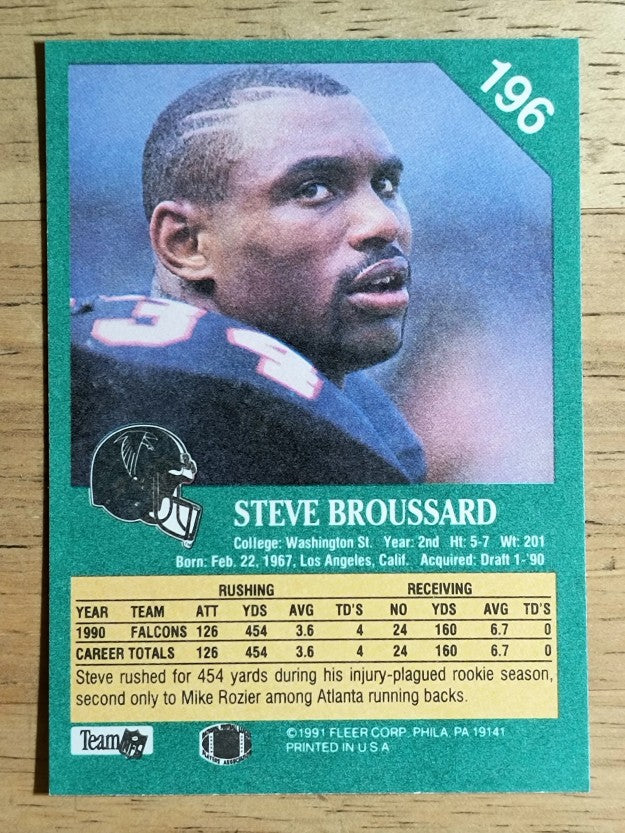 1991 Fleer #196 Steve Broussard