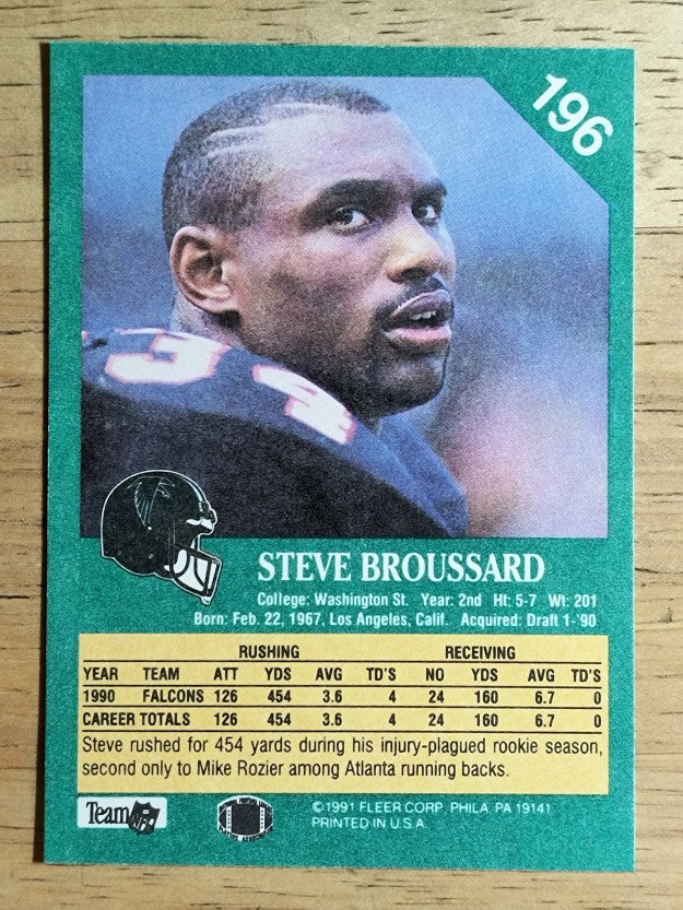 1991 Fleer #196 Steve Broussard