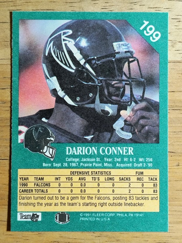 1991 Fleer #199 Darion Conner