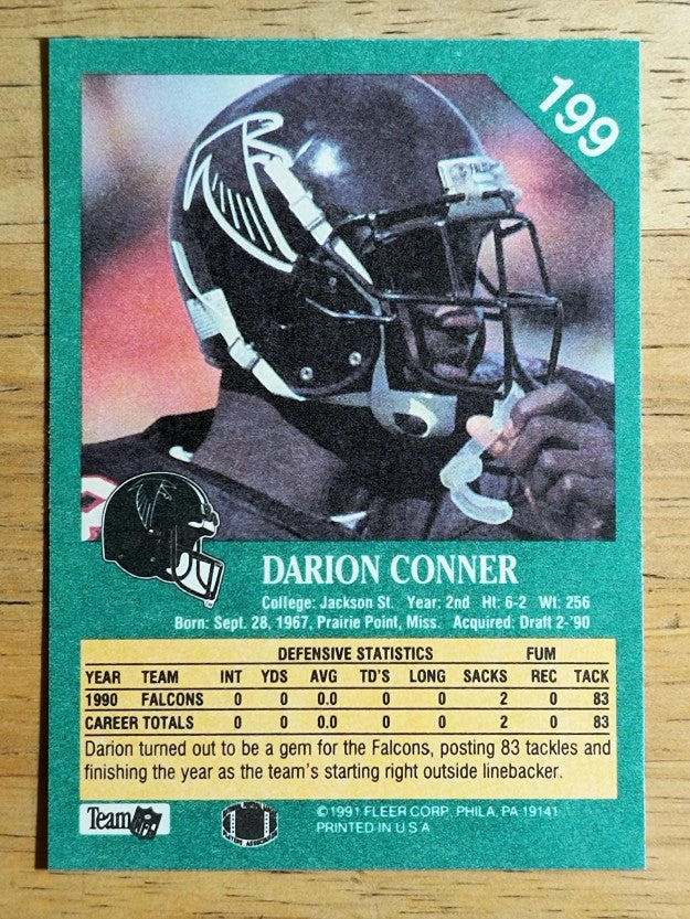 1991 Fleer #199 Darion Conner