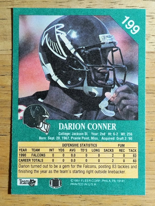 1991 Fleer #199 Darion Conner