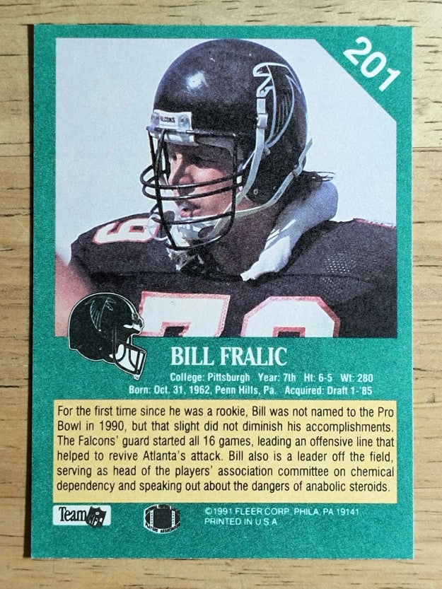 1991 Fleer #201 Bill Fralic