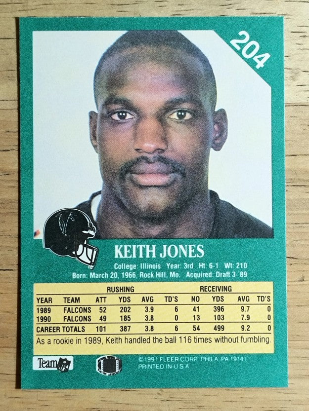 1991 Fleer #204 Keith Jones