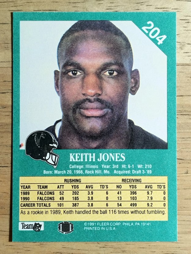 1991 Fleer #204 Keith Jones