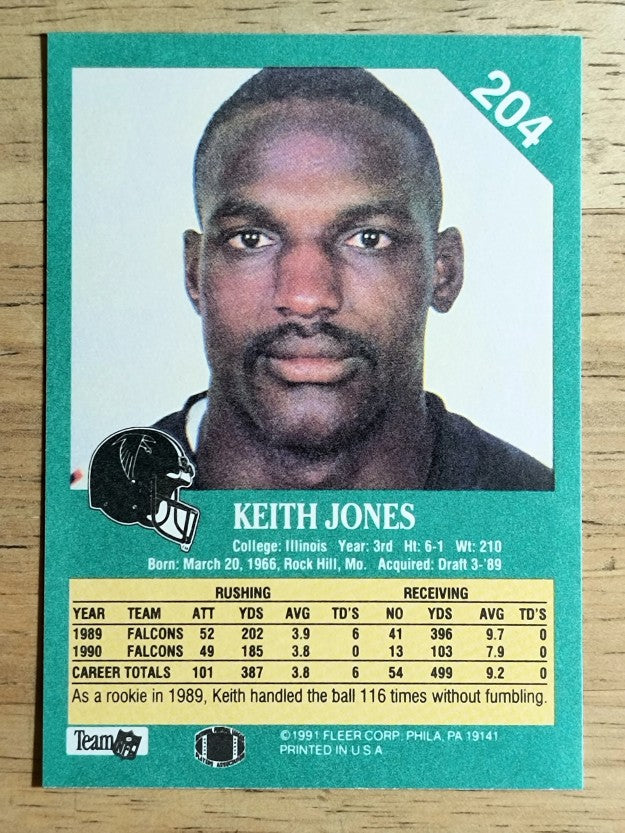 1991 Fleer #204 Keith Jones