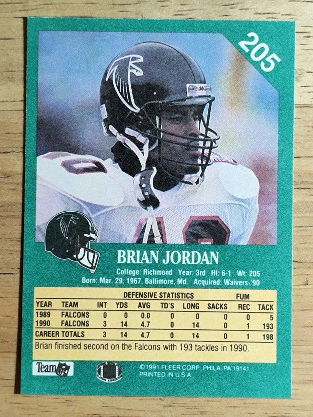 1991 Fleer #205 Brian Jordan