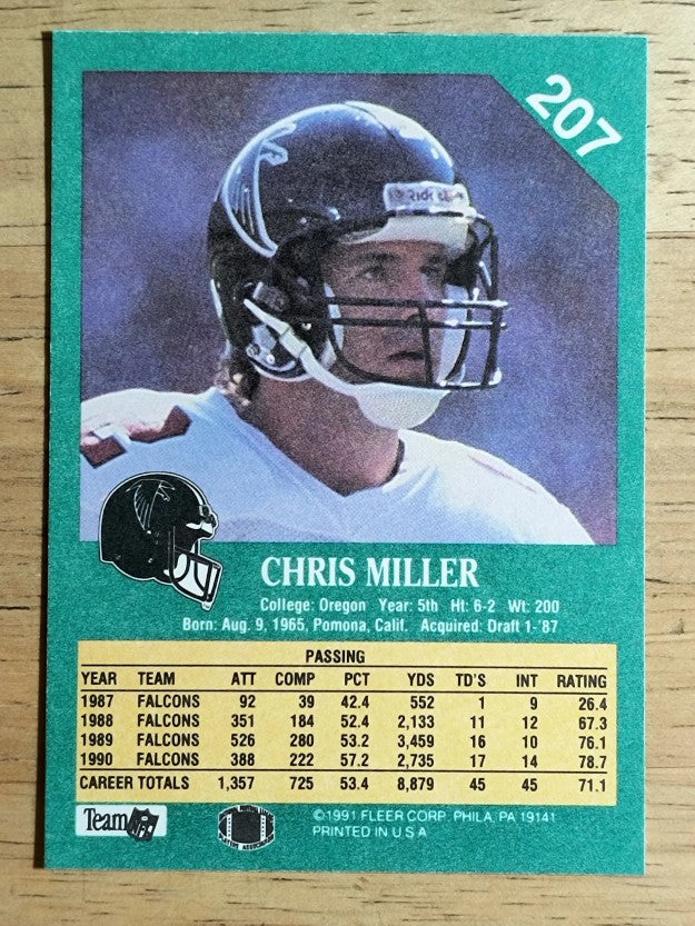1991 Fleer #207 Chris Miller