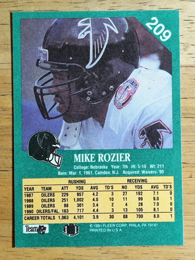 1991 Fleer #209 Mike Rozier