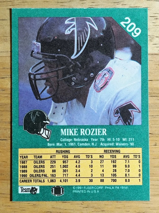 1991 Fleer #209 Mike Rozier