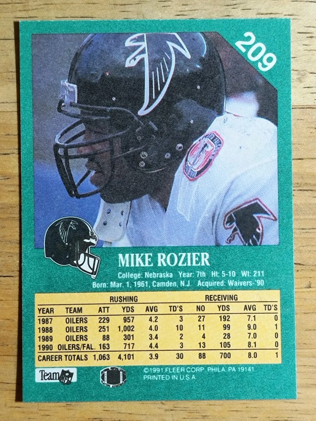 1991 Fleer #209 Mike Rozier