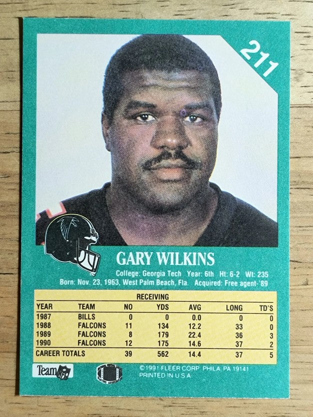1991 Fleer #211 Gary Wilkins