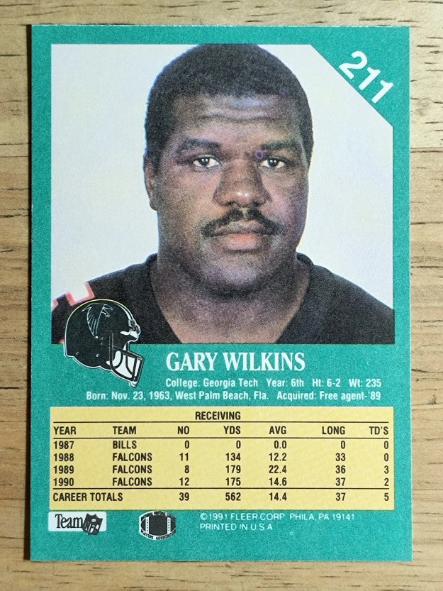 1991 Fleer #211 Gary Wilkins