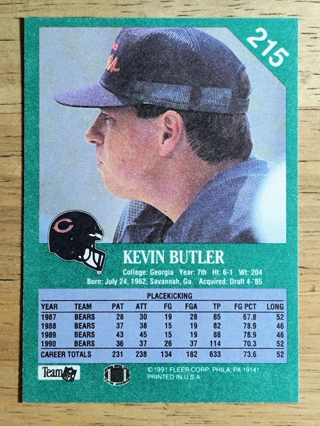 1991 Fleer #215 Kevin Butler