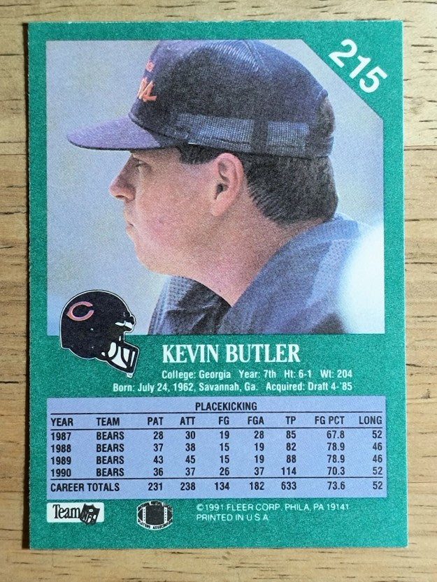 1991 Fleer #215 Kevin Butler