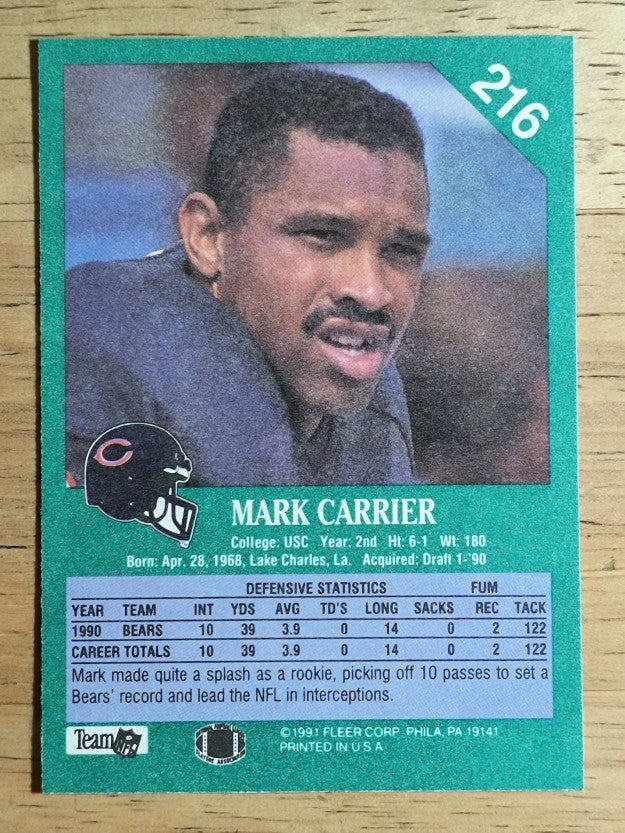 1991 Fleer #216 Mark Carrier DB
