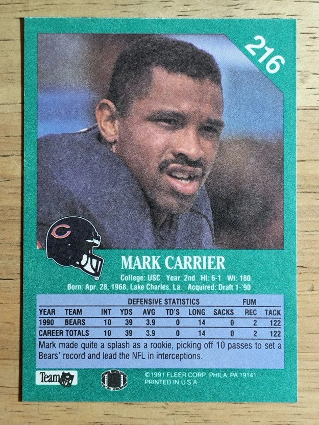 1991 Fleer #216 Mark Carrier DB