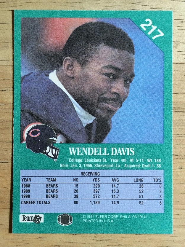 1991 Fleer #217 Wendell Davis FFC