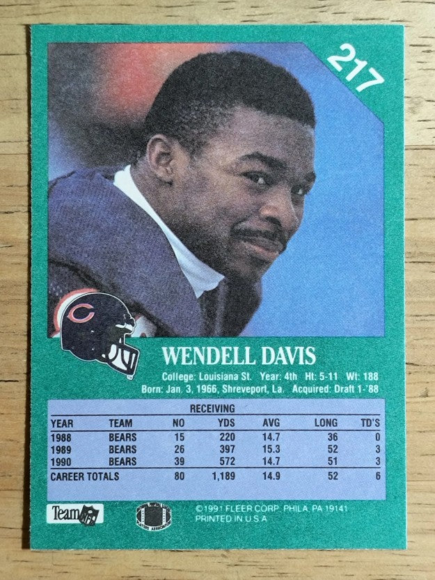 1991 Fleer #217 Wendell Davis FFC