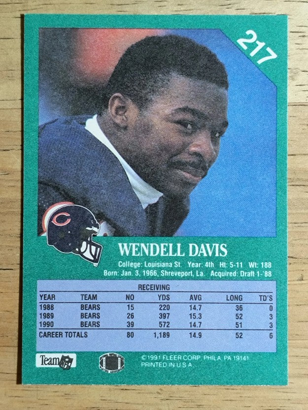1991 Fleer #217 Wendell Davis FFC