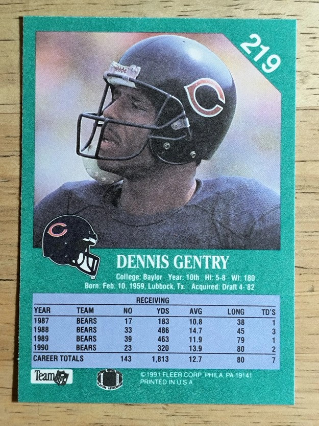 1991 Fleer #219 Dennis Gentry