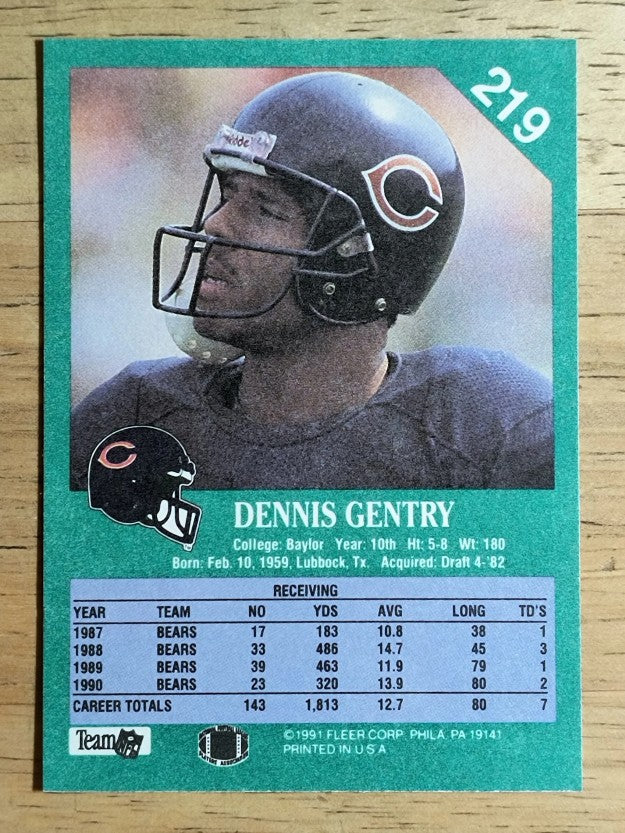 1991 Fleer #219 Dennis Gentry