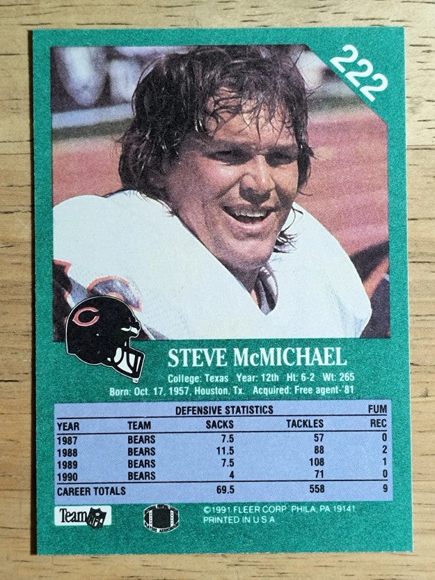 1991 Fleer #222 Steve McMichael
