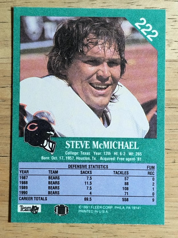 1991 Fleer #222 Steve McMichael