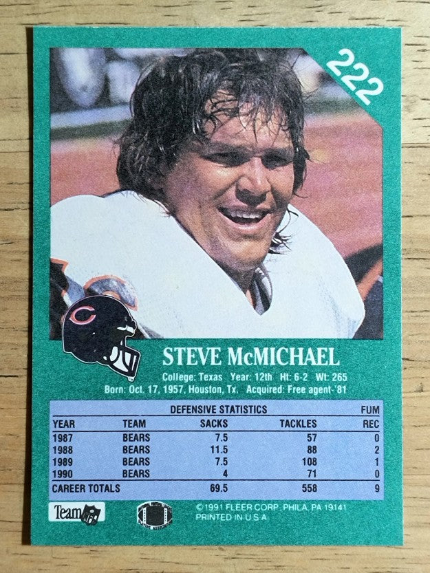 1991 Fleer #222 Steve McMichael