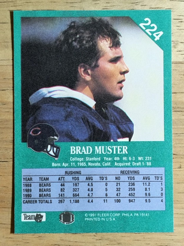 1991 Fleer #224 Brad Muster