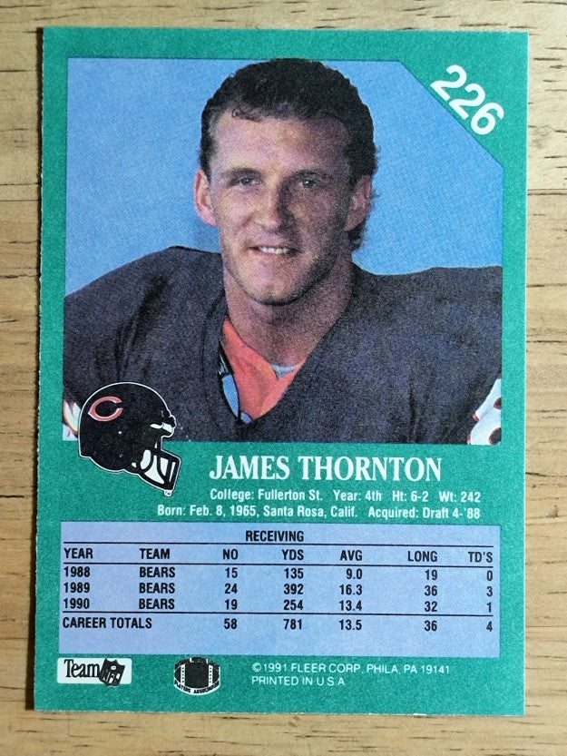 1991 Fleer #226 James Thornton