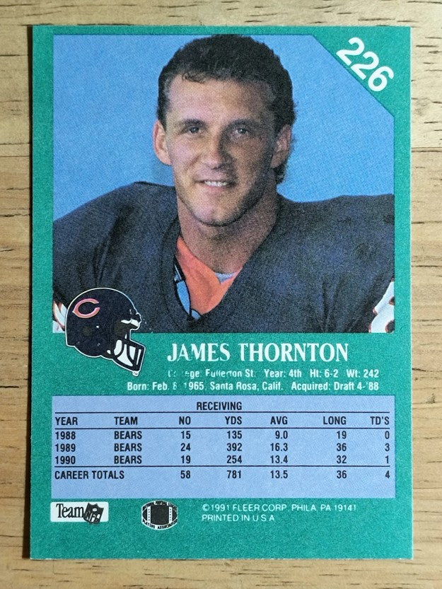 1991 Fleer #226 James Thornton