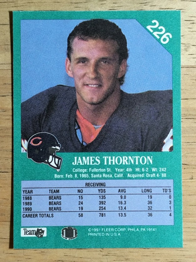 1991 Fleer #226 James Thornton