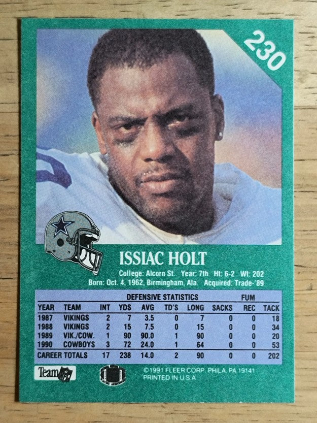 1991 Fleer #230 Issiac Holt