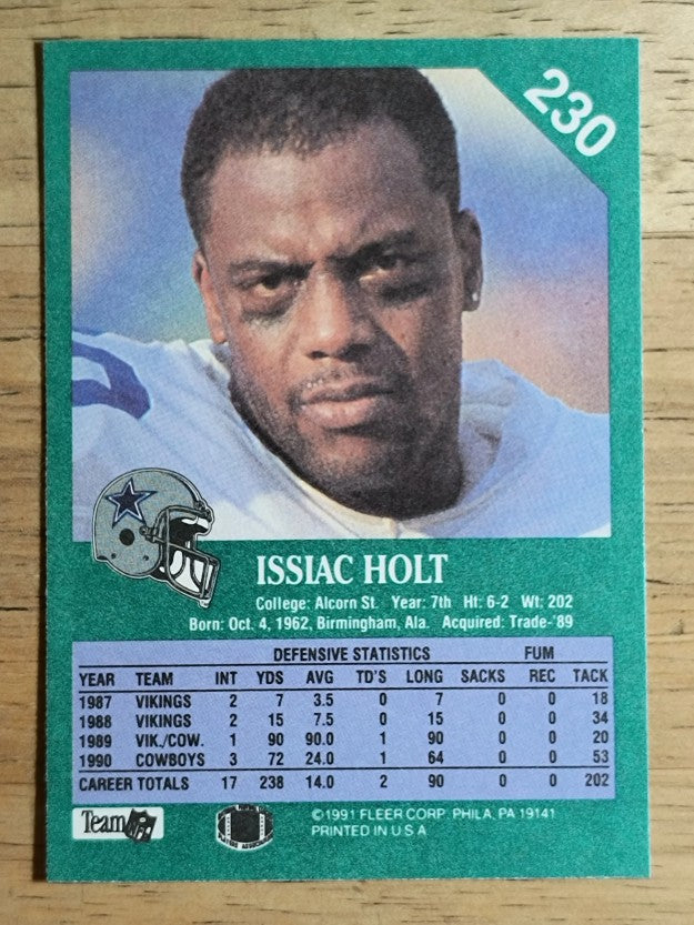 1991 Fleer #230 Issiac Holt