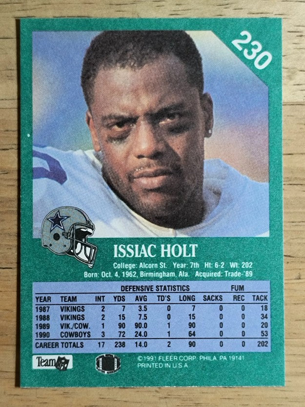 1991 Fleer #230 Issiac Holt