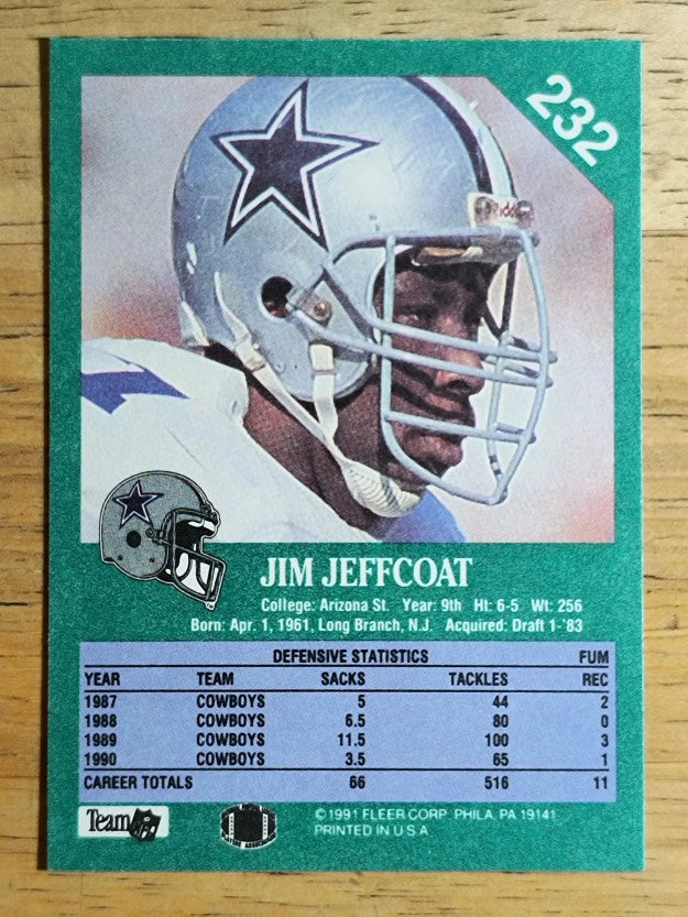 1991 Fleer #232 Jim Jeffcoat