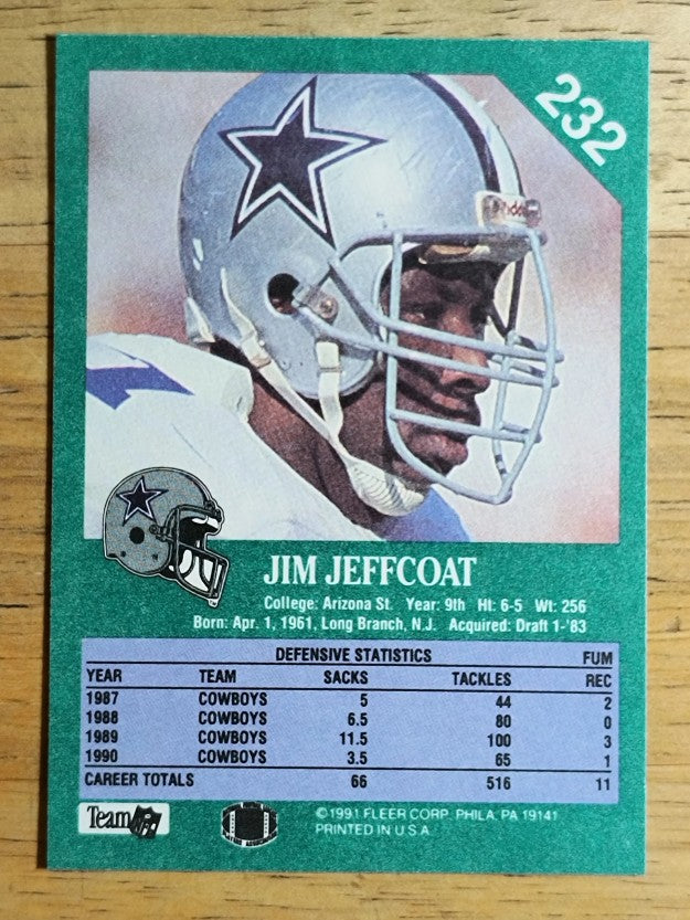 1991 Fleer #232 Jim Jeffcoat