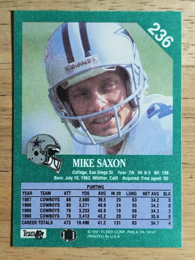 1991 Fleer #236 Mike Saxon