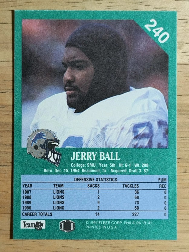 1991 Fleer #240 Jerry Ball