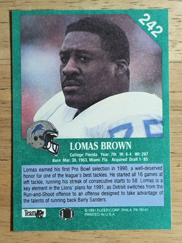 1991 Fleer #242 Lomas Brown