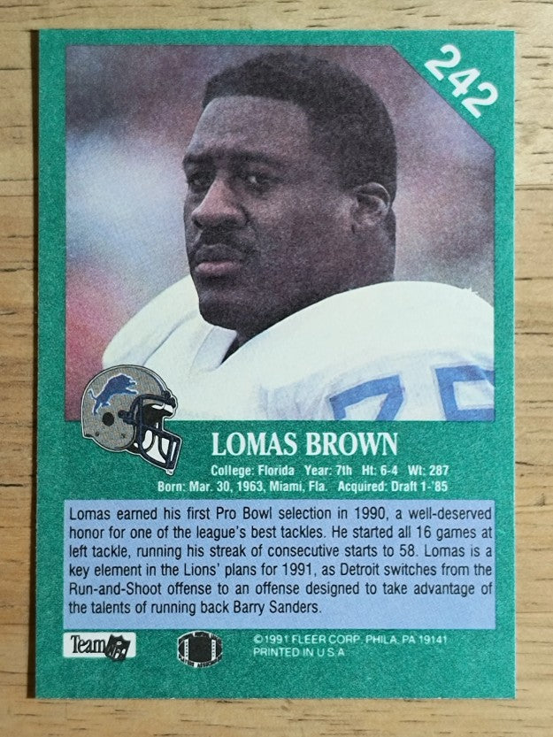 1991 Fleer #242 Lomas Brown