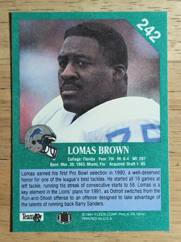 1991 Fleer #242 Lomas Brown