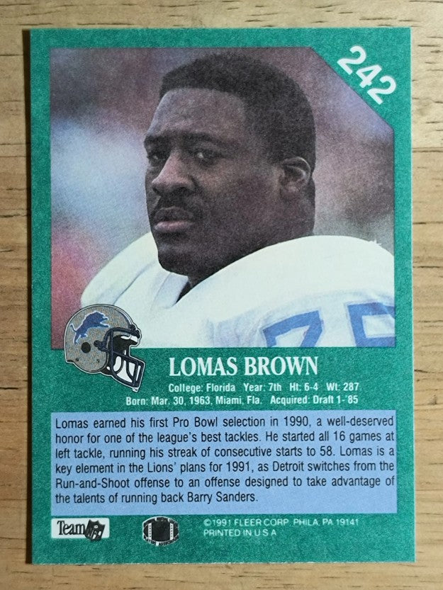 1991 Fleer #242 Lomas Brown