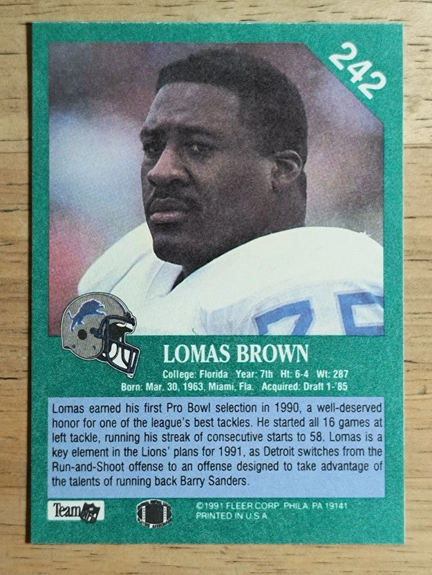 1991 Fleer #242 Lomas Brown